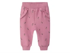 Name It mauve orchid blomstrede sweatbukser